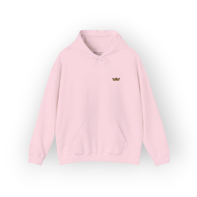Crown of David Pink Hoodie | Gold Embroidery